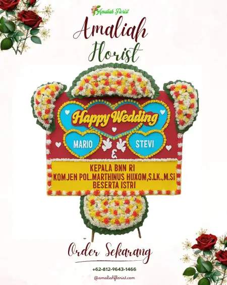 Papan Bunga Pernikahan Campor